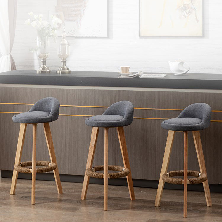 Contemporary Home Footrest Stool Matte Finish Upholstered Barstool