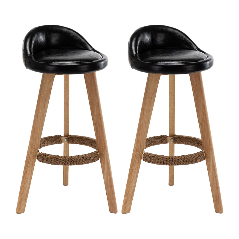 Contemporary Home Footrest Stool Matte Finish Upholstered Barstool