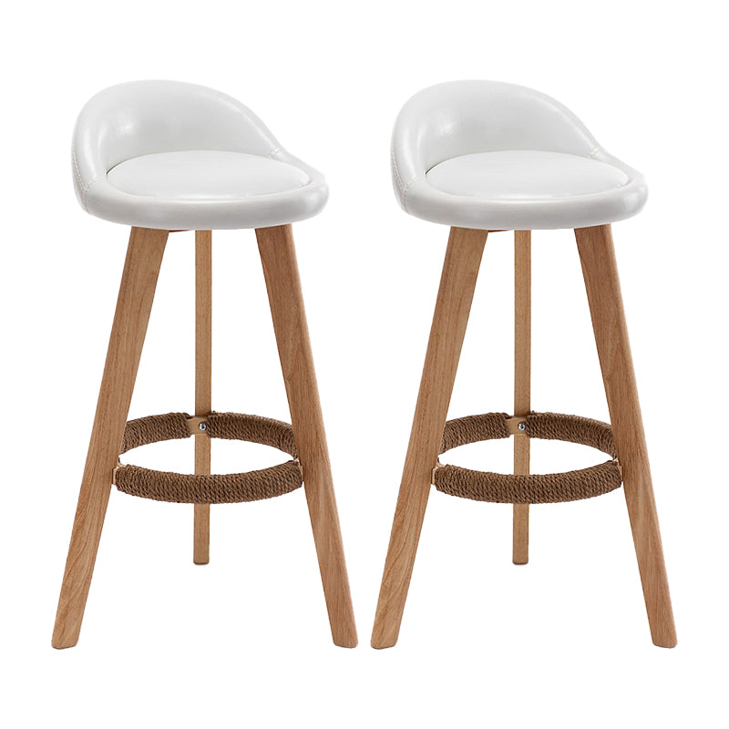 Contemporary Home Footrest Stool Matte Finish Upholstered Barstool