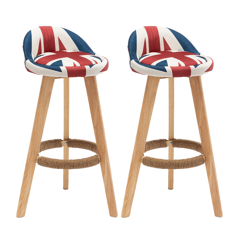 Contemporary Home Footrest Stool Matte Finish Upholstered Barstool