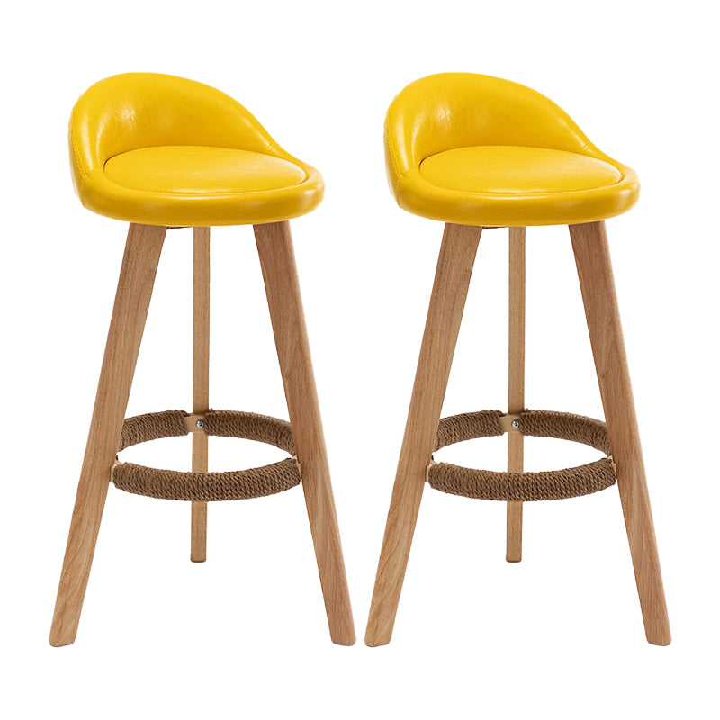 Contemporary Home Footrest Stool Matte Finish Upholstered Barstool