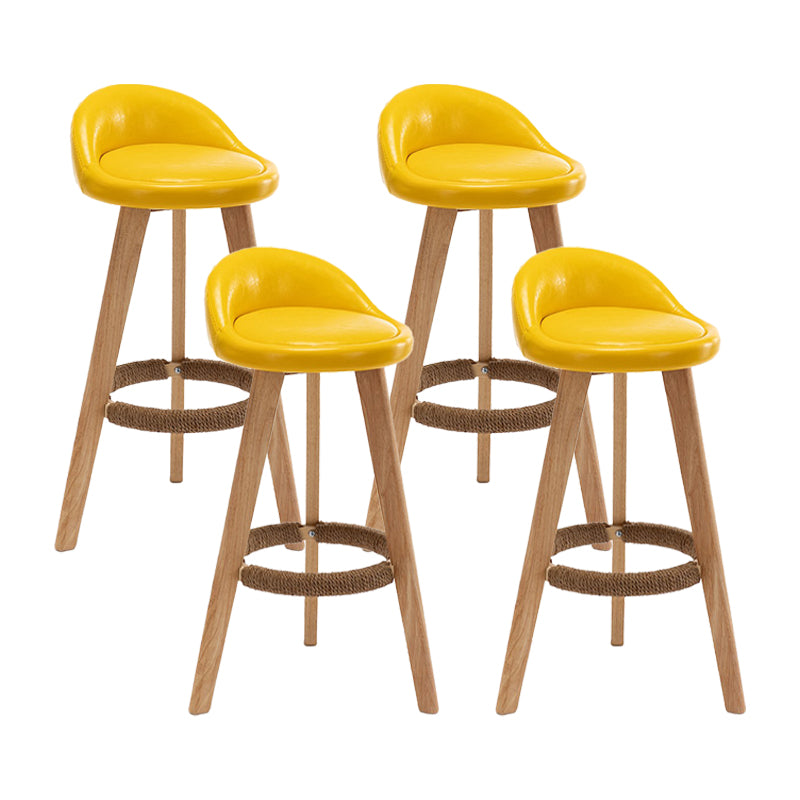 Contemporary Home Footrest Stool Matte Finish Upholstered Barstool