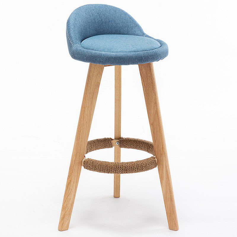 Contemporary Home Footrest Stool Matte Finish Upholstered Barstool