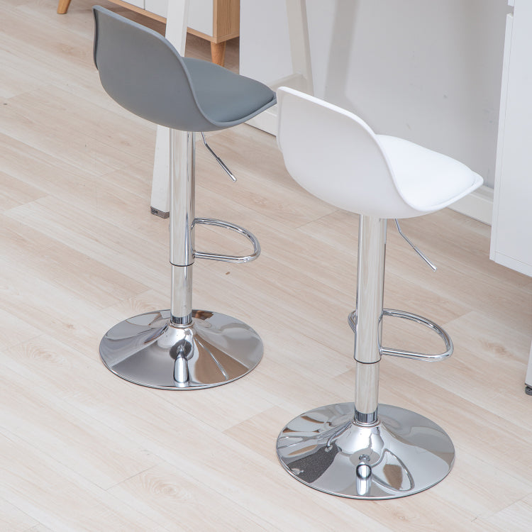 Industrial Upholstered Swivel Bar Stools Low Back  Stools for Home