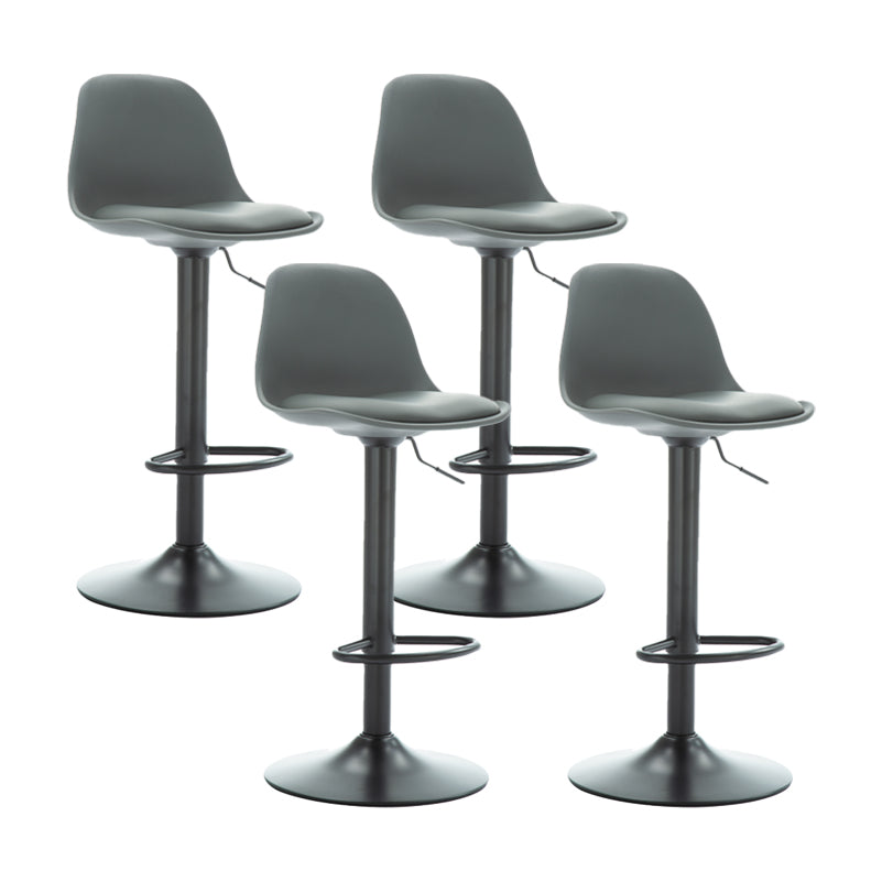 Industrial Upholstered Swivel Bar Stools Low Back  Stools for Home