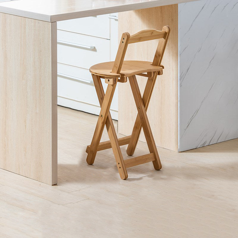 Modern Design Low Back Round Bar Stools for Home Solid Wood Bar Stool with Wood Seat