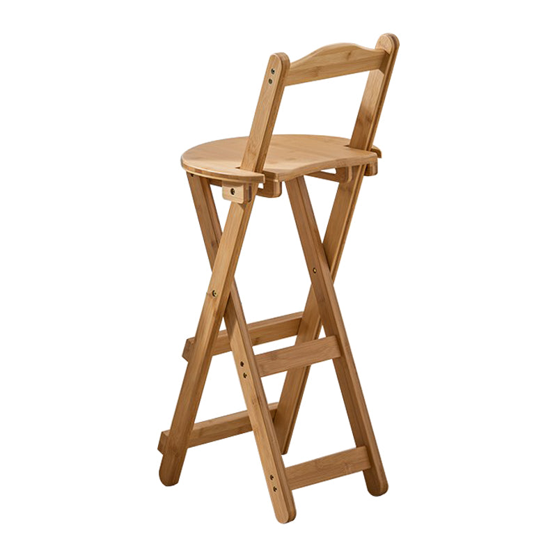 Modern Design Low Back Round Bar Stools for Home Solid Wood Bar Stool with Wood Seat