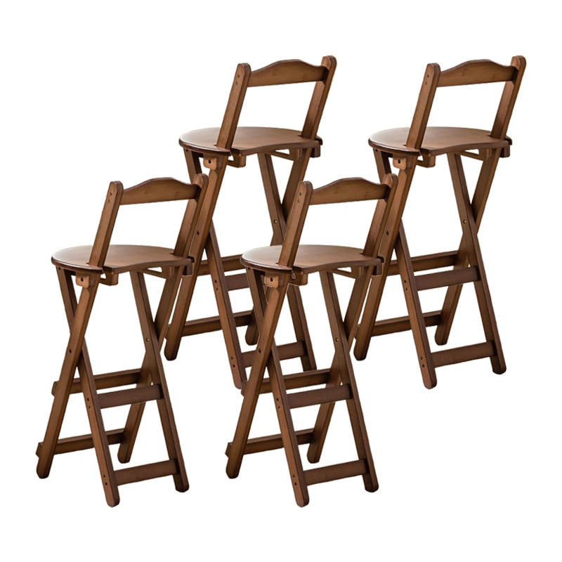 Modern Design Low Back Round Bar Stools for Home Solid Wood Bar Stool with Wood Seat