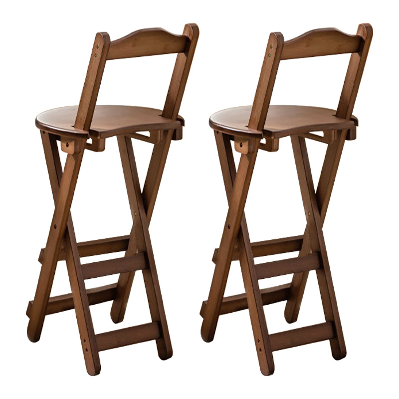 Modern Design Low Back Round Bar Stools for Home Solid Wood Bar Stool with Wood Seat