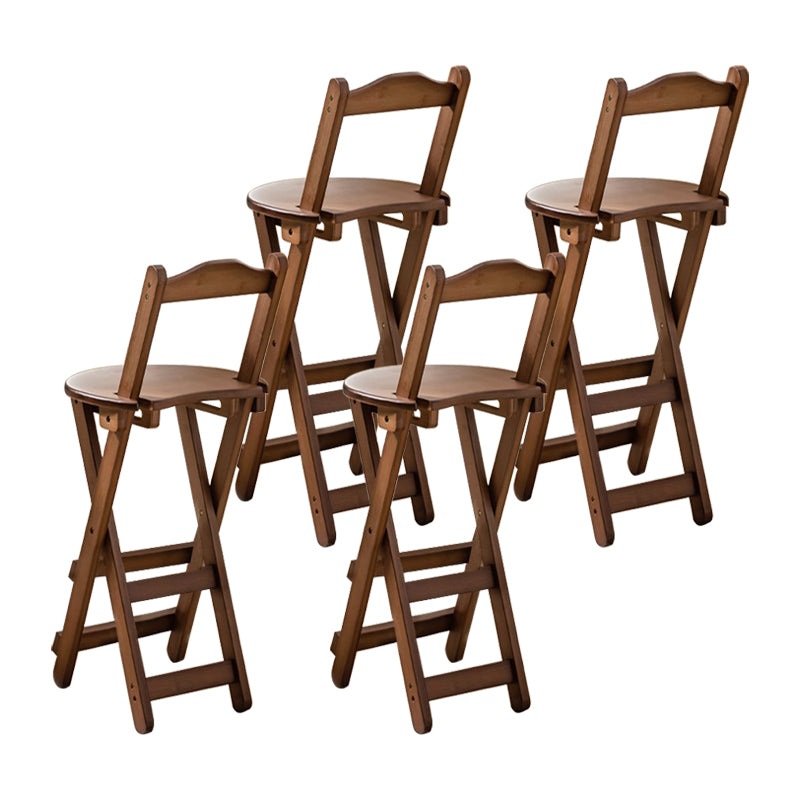 Modern Design Low Back Round Bar Stools for Home Solid Wood Bar Stool with Wood Seat