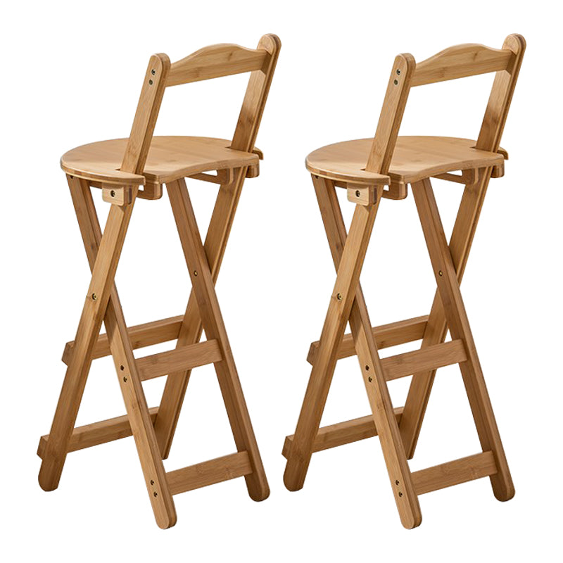 Modern Design Low Back Round Bar Stools for Home Solid Wood Bar Stool with Wood Seat