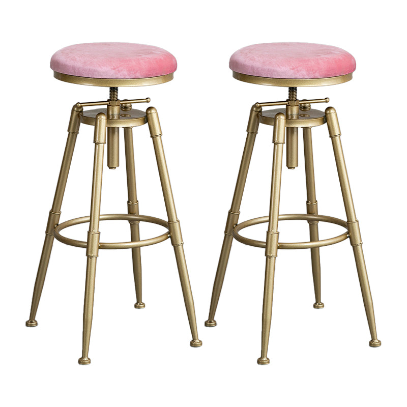 Glam Style Upholstered Bar Stools for Home Armless Stools with Metal Base