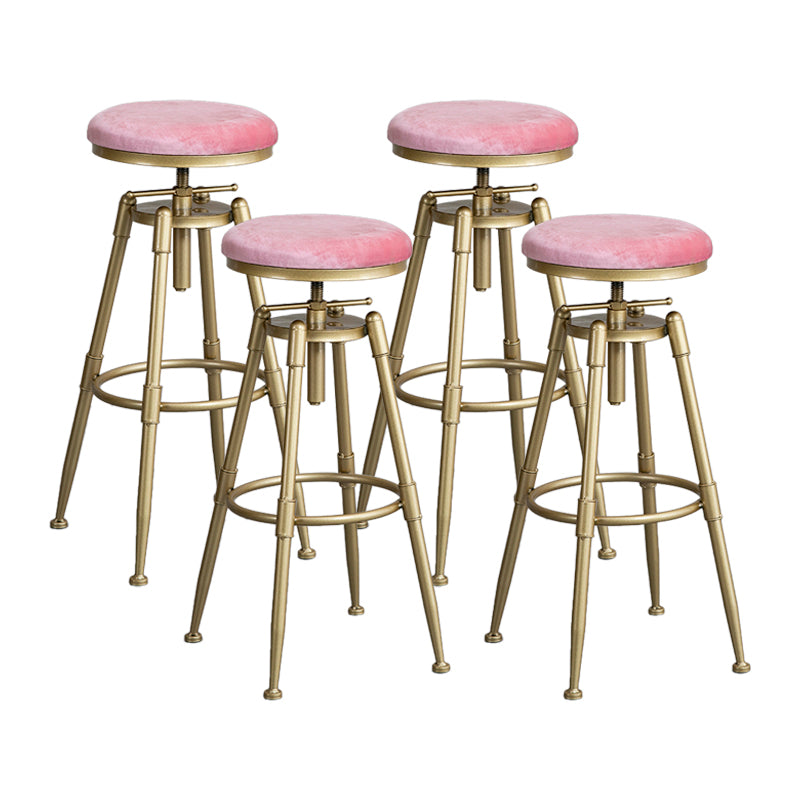 Glam Style Upholstered Bar Stools for Home Armless Stools with Metal Base