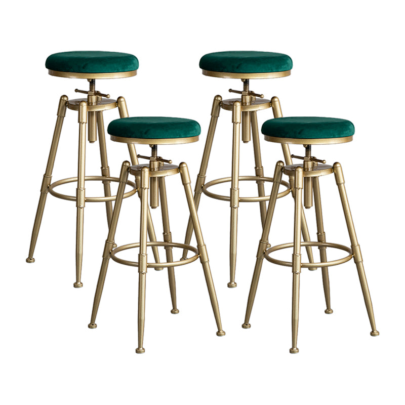 Glam Style Upholstered Bar Stools for Home Armless Stools with Metal Base