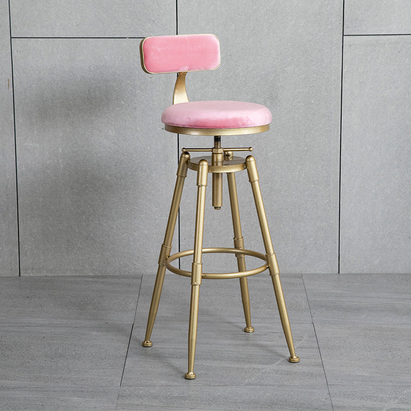 Glam Style Upholstered Bar Stools for Home Armless Stools with Metal Base