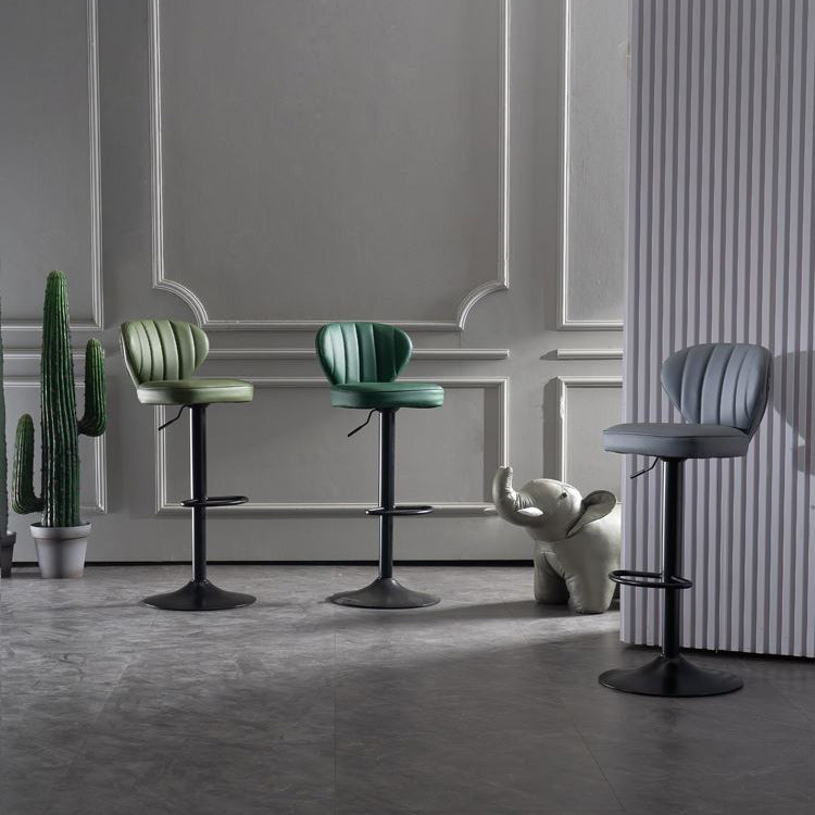 Industrial Design Armless Low Back Counter Stools for Home Leather Stools