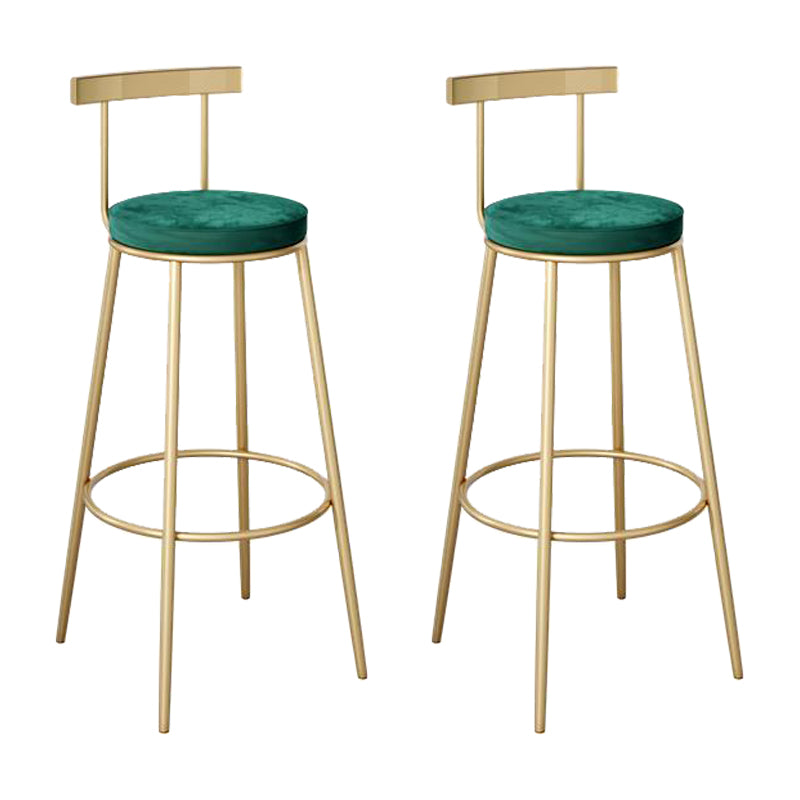 Contemporary Round Bar and Counter Stool Metal Stool with 4 Gold Legs