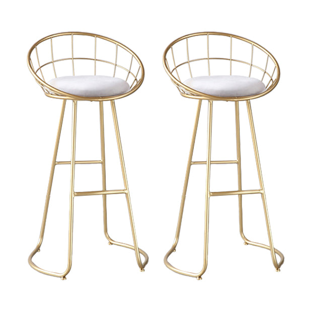 Contemporary Round Bar and Counter Stool Metal Stool with Sled Base