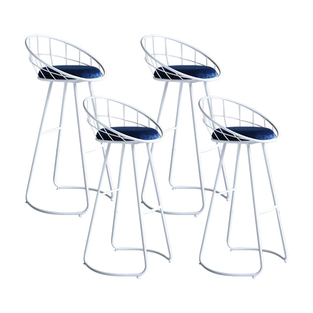 Contemporary Round Bar and Counter Stool Metal Stool with Sled Base