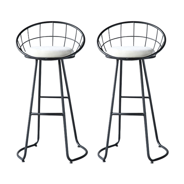 Contemporary Round Bar and Counter Stool Metal Stool with Sled Base