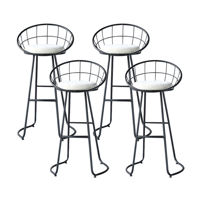 Contemporary Round Bar and Counter Stool Metal Stool with Sled Base