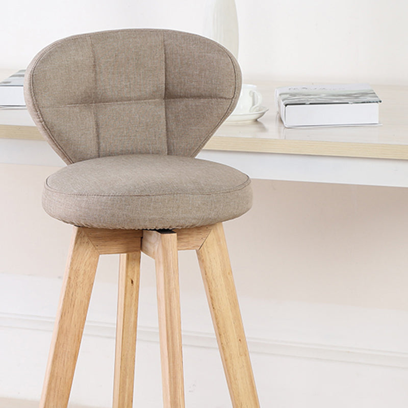 Contemporary Solid Wood Barstool Indoor Bar Stool with Footrest and Cushion