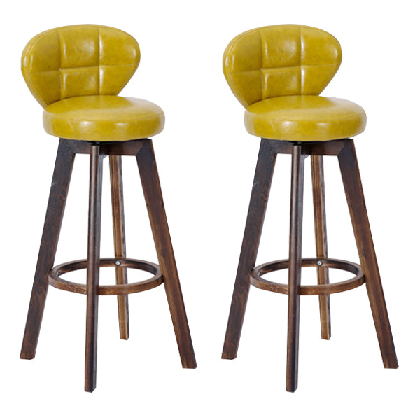Contemporary Solid Wood Barstool Indoor Bar Stool with Footrest and Cushion