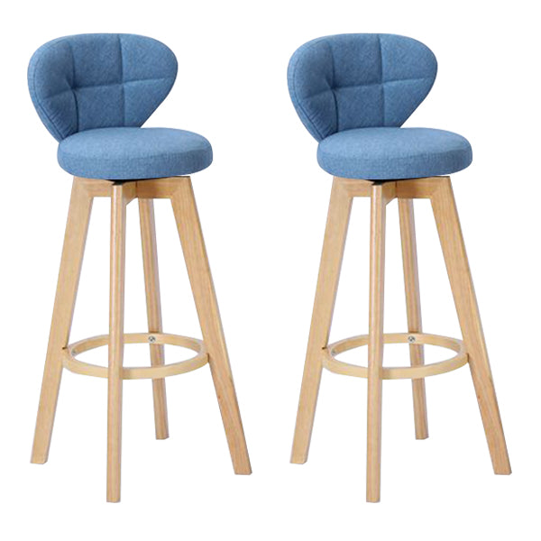 Contemporary Solid Wood Barstool Indoor Bar Stool with Footrest and Cushion