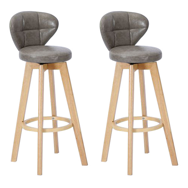Contemporary Solid Wood Barstool Indoor Bar Stool with Footrest and Cushion