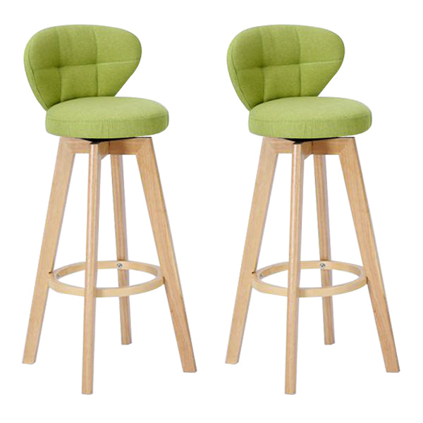 Contemporary Solid Wood Barstool Indoor Bar Stool with Footrest and Cushion