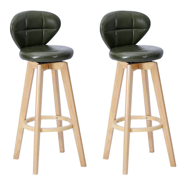 Contemporary Solid Wood Barstool Indoor Bar Stool with Footrest and Cushion