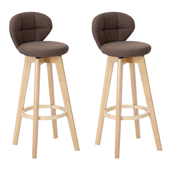Contemporary Solid Wood Barstool Indoor Bar Stool with Footrest and Cushion