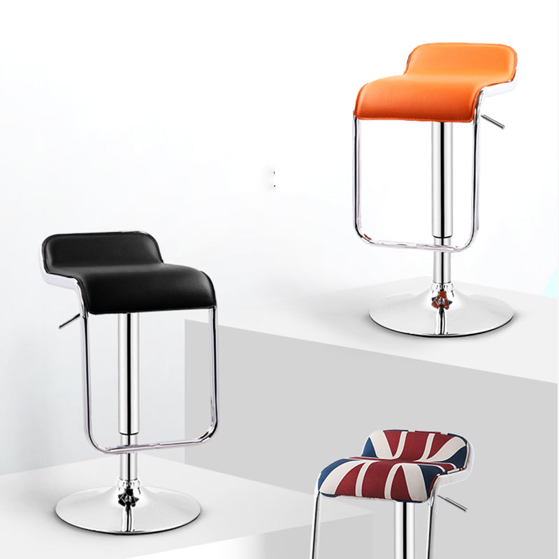 Modern Adjustable Backrest Counter Stool Steel Study Bar Stool with Cushion and Pedal