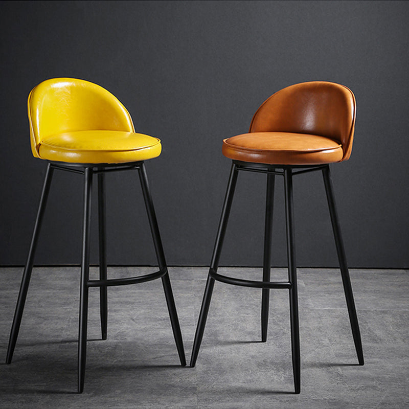 Scandinavian Style Bar-stool with Round Seat Counter Stool for Kitchen Bar