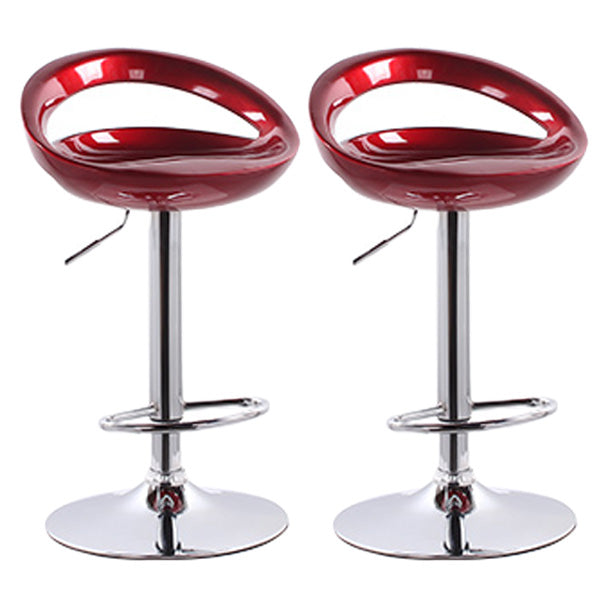 Modern Adjustable Backrest Counter Stool Steel Business Hall Bar Stool with Plastic Seat