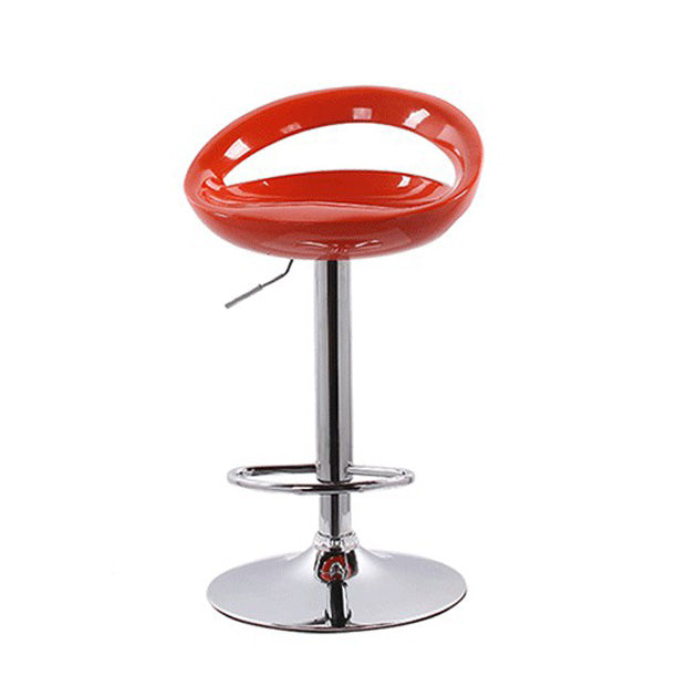 Modern Adjustable Backrest Counter Stool Steel Business Hall Bar Stool with Plastic Seat