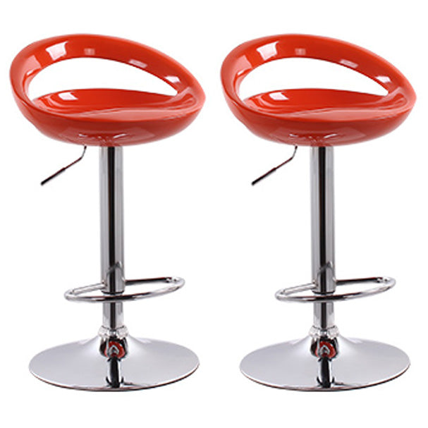 Modern Adjustable Backrest Counter Stool Steel Business Hall Bar Stool with Plastic Seat