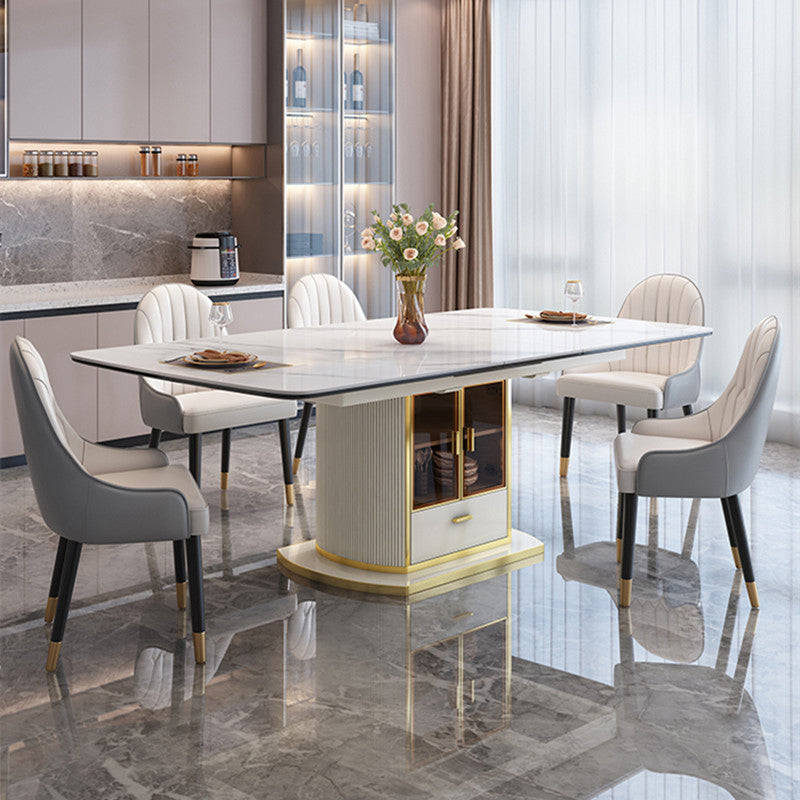 1/4/5/6/7 Pieces Dining Chair Set Sintered Stone Dining Room Set with Storage