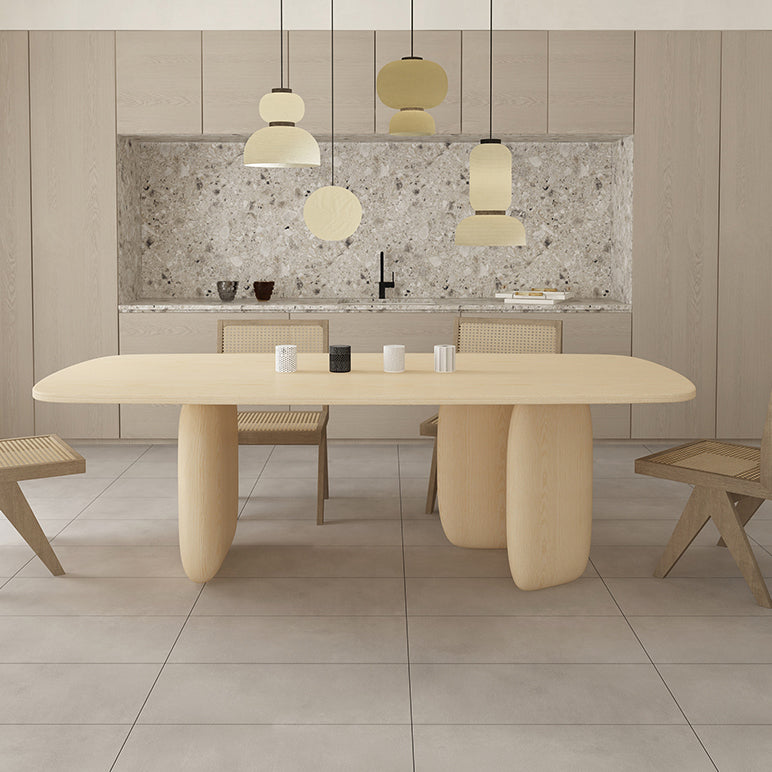Modern 1/2/4/5 Pieces Rectangle Dining Set Pine Wood Dining Table with Chairs