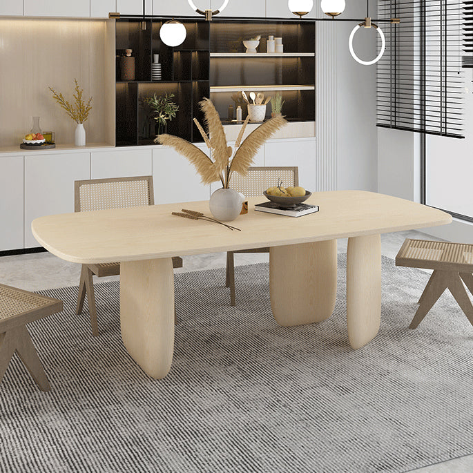 Modern 1/2/4/5 Pieces Rectangle Dining Set Pine Wood Dining Table with Chairs
