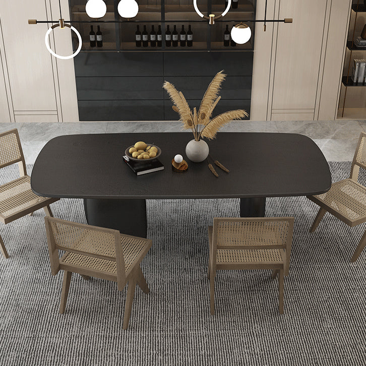 Modern 1/2/4/5 Pieces Rectangle Dining Set Pine Wood Dining Table with Chairs