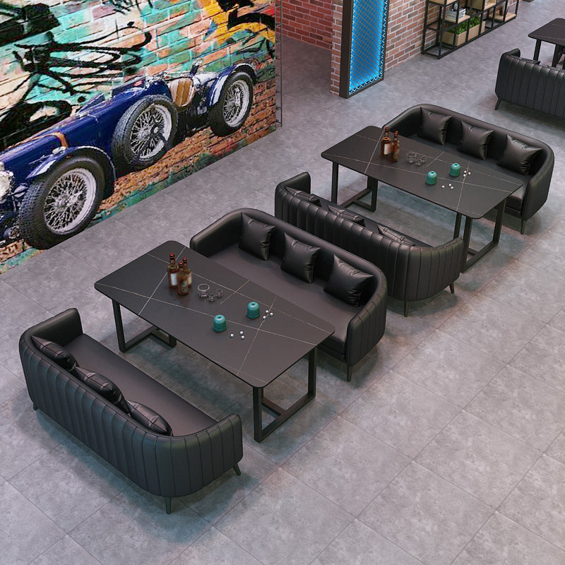 Industrial Style Dining Table Black Base Dining Table for Dining Room