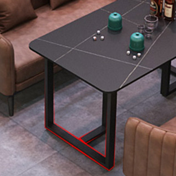 Industrial Style Dining Table Black Base Dining Table for Dining Room