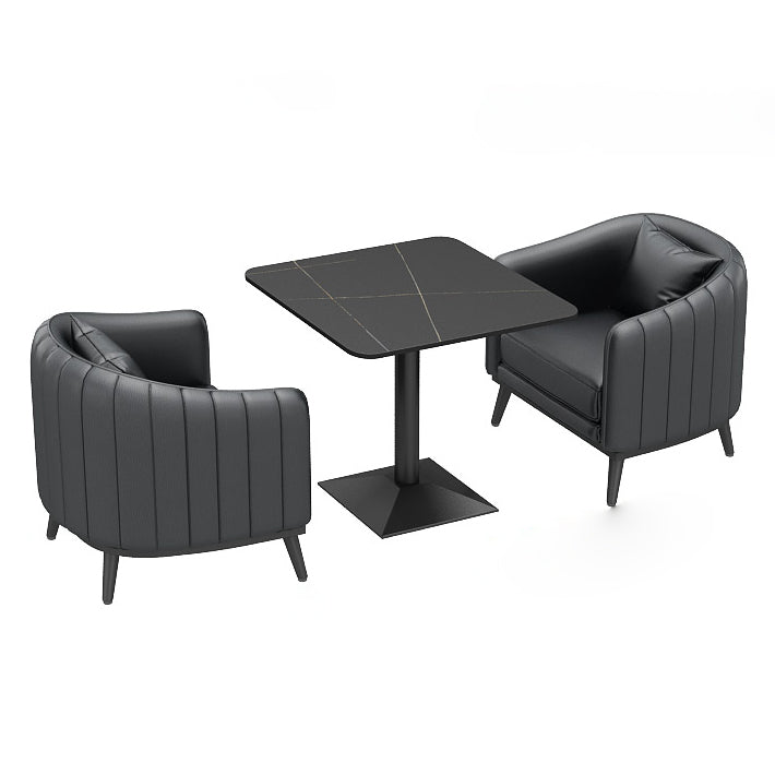 Industrial Style Dining Table Black Base Dining Table for Dining Room