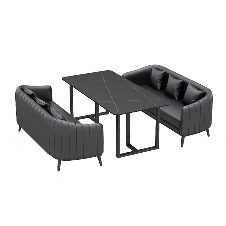 Industrial Style Dining Table Black Base Dining Table for Dining Room