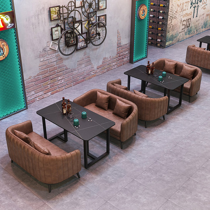 Industrial Style Dining Table Black Base Dining Table for Dining Room