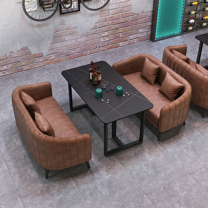 Industrial Style Dining Table Black Base Dining Table for Dining Room