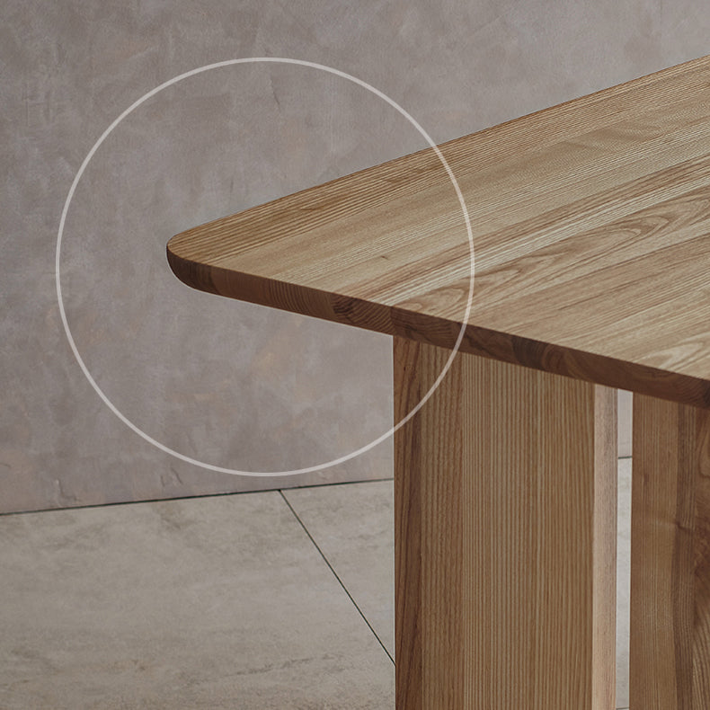 Modern Pine Solid Wood Table for Restaurant Rectangle Dining Table with Trestle Base