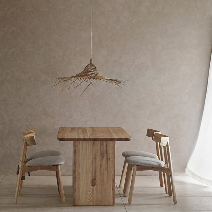 Modern Pine Solid Wood Table for Restaurant Rectangle Dining Table with Trestle Base