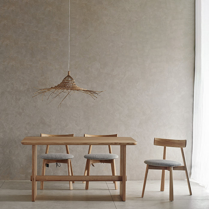 Modern Pine Solid Wood Table for Restaurant Rectangle Dining Table with Trestle Base